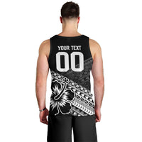 Custom Rugby Fiji Men Tank Top Black Traditional Masi Inspired