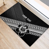 Custom Rugby Fiji Rubber Doormat Black Traditional Masi Inspired