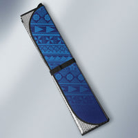 Custom Rugby Fiji Auto Sun Shade Blue Traditional Masi Inspired