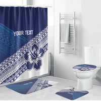 Custom Rugby Fiji Bathroom Set Blue Traditional Masi Inspired