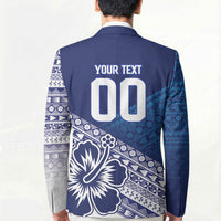 Custom Rugby Fiji Blazer Blue Traditional Masi Inspired