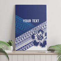 Custom Rugby Fiji Canvas Wall Art Blue Traditional Masi Inspired