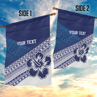 Custom Rugby Fiji Garden Flag Blue Traditional Masi Inspired