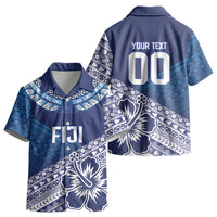 Custom Rugby Fiji Kid Hawaiian Shirt Blue Traditional Masi Inspired LT9 - Polynesian Pride
