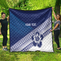 Custom Rugby Fiji Quilt Blue Traditional Masi Inspired