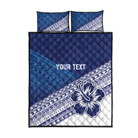 Custom Rugby Fiji Quilt Bed Set Blue Traditional Masi Inspired