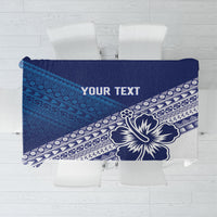 Custom Rugby Fiji Tablecloth Blue Traditional Masi Inspired