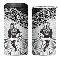 Custom Rugby New Zealand Black Fern 4 in 1 Can Cooler Tumbler Niho Taniwha Inspired