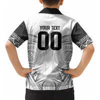Custom Rugby New Zealand Black Fern Kid Hawaiian Shirt Niho Taniwha Inspired LT9 - Polynesian Pride