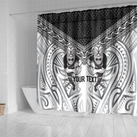 Custom Rugby New Zealand Black Fern Shower Curtain Niho Taniwha Inspired