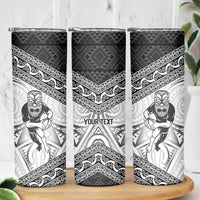 Custom Rugby New Zealand Black Fern Skinny Tumbler Niho Taniwha Inspired