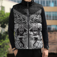 Custom Rugby New Zealand Black Fern Sleeveless Puffer Jacket Niho Taniwha Inspired