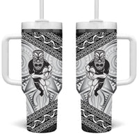 Custom Rugby New Zealand Black Fern Tumbler With Handle Niho Taniwha Inspired