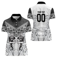 Custom Rugby New Zealand Black Fern Women Polo Shirt Niho Taniwha Inspired