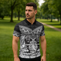 Custom Rugby New Zealand Black Fern Zipper Polo Shirt Niho Taniwha Inspired