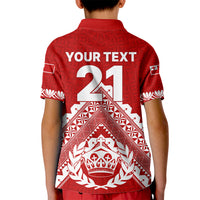 Custom Tonga Rugby Kid Polo Shirt Proud Tongan Ngatu Kupesi World Cup 2023 No1 LT9 - Polynesian Pride