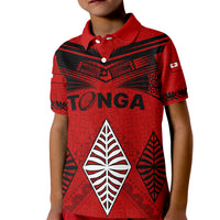 Tonga Rugby Kid Polo Shirt Proud Tongan Ngatu Kupesi World Cup 2023 No2 LT9 Kid Black - Polynesian Pride