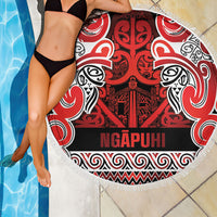 Aotearoa Iwi Ngapuhi Beach Blanket Maori Wharenui House Tribal Pattern