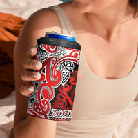 Aotearoa Iwi Ngapuhi 4 in 1 Can Cooler Tumbler Maori Wharenui House Tribal Pattern