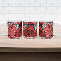 Aotearoa Iwi Ngapuhi Ceramic Mug Maori Wharenui House Tribal Pattern