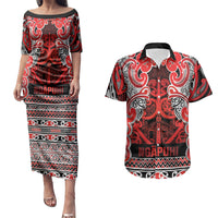 Aotearoa Iwi Ngapuhi Couples Matching Puletasi and Hawaiian Shirt Maori Wharenui House Tribal Pattern