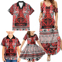 Aotearoa Iwi Ngapuhi Family Matching Summer Maxi Dress and Hawaiian Shirt Maori Wharenui House Tribal Pattern