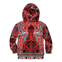 Aotearoa Iwi Ngapuhi Kid Hoodie Maori Wharenui House Tribal Pattern
