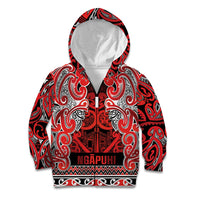 Aotearoa Iwi Ngapuhi Kid Hoodie Maori Wharenui House Tribal Pattern