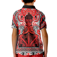 Aotearoa Iwi Ngapuhi Kid Polo Shirt Maori Wharenui House Tribal Pattern
