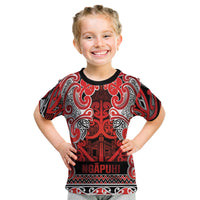 Aotearoa Iwi Ngapuhi Kid T Shirt Maori Wharenui House Tribal Pattern