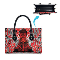 Aotearoa Iwi Ngapuhi Leather Bag Maori Wharenui House Tribal Pattern