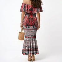 Aotearoa Iwi Ngapuhi Mermaid Dress Maori Wharenui House Tribal Pattern