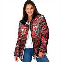 Aotearoa Iwi Ngapuhi Padded Jacket Maori Wharenui House Tribal Pattern