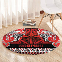 Aotearoa Iwi Ngapuhi Round Carpet Maori Wharenui House Tribal Pattern