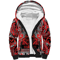 Aotearoa Iwi Ngapuhi Sherpa Hoodie Maori Wharenui House Tribal Pattern