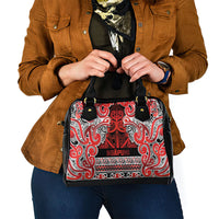 Aotearoa Iwi Ngapuhi Shoulder Handbag Maori Wharenui House Tribal Pattern