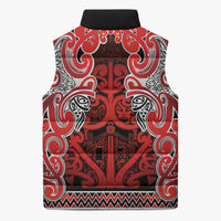 Aotearoa Iwi Ngapuhi Sleeveless Puffer Jacket Maori Wharenui House Tribal Pattern