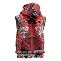 Aotearoa Iwi Ngapuhi Sleeveless Zip Hoodie Maori Wharenui House Tribal Pattern