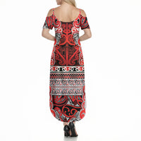 Aotearoa Iwi Ngapuhi Summer Maxi Dress Maori Wharenui House Tribal Pattern