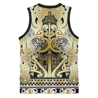 Aotearoa Iwi Ngati Whatua Basketball Jersey Maori Wharenui House Tribal Pattern