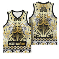 Aotearoa Iwi Ngati Whatua Basketball Jersey Maori Wharenui House Tribal Pattern