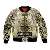 Aotearoa Iwi Ngati Whatua Bomber Jacket Maori Wharenui House Tribal Pattern