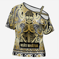 Aotearoa Iwi Ngati Whatua Cross Shoulder Shirt Maori Wharenui House Tribal Pattern