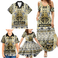 Aotearoa Iwi Ngati Whatua Family Matching Summer Maxi Dress and Hawaiian Shirt Maori Wharenui House Tribal Pattern