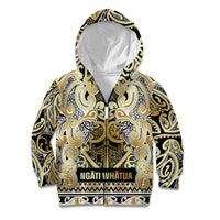 Aotearoa Iwi Ngati Whatua Kid Hoodie Maori Wharenui House Tribal Pattern