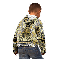 Aotearoa Iwi Ngati Whatua Kid Hoodie Maori Wharenui House Tribal Pattern