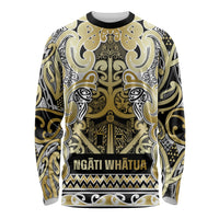 Aotearoa Iwi Ngati Whatua Long Sleeve Shirt Maori Wharenui House Tribal Pattern