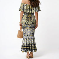 Aotearoa Iwi Ngati Whatua Mermaid Dress Maori Wharenui House Tribal Pattern