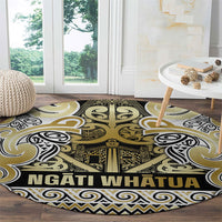 Aotearoa Iwi Ngati Whatua Round Carpet Maori Wharenui House Tribal Pattern