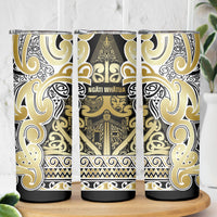 Aotearoa Iwi Ngati Whatua Skinny Tumbler Maori Wharenui House Tribal Pattern